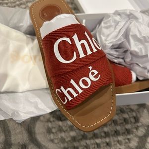 Chloe terracotta red woodsy slides. Size 37 but fit more like 6.5